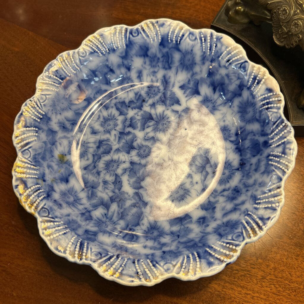 Antique Warwick China Co, Serving bowl 10'' Floral. c.1890s