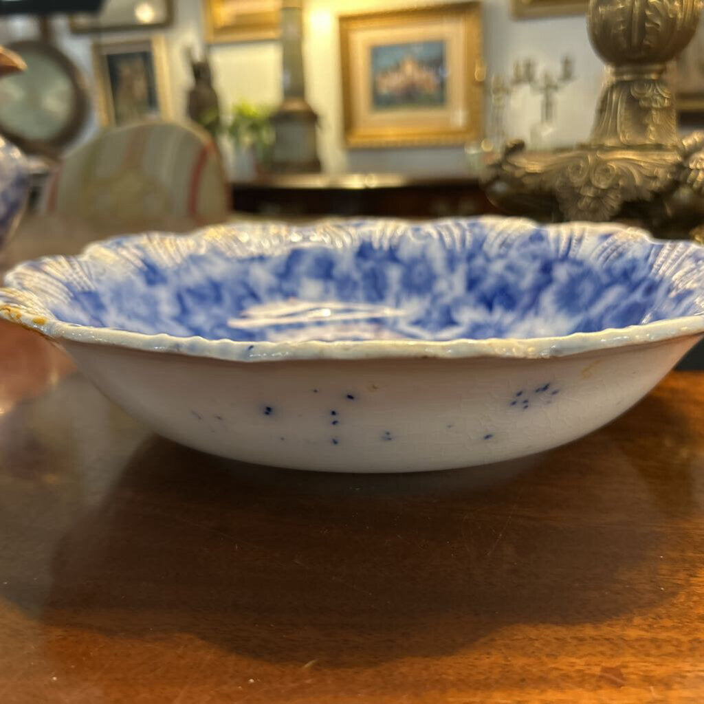Antique Warwick China Co, Serving bowl 10'' Floral. c.1890s