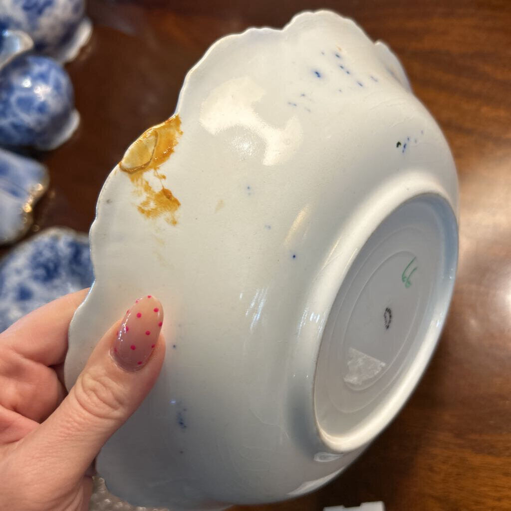 Antique Warwick China Co, Serving bowl 10'' Floral. c.1890s