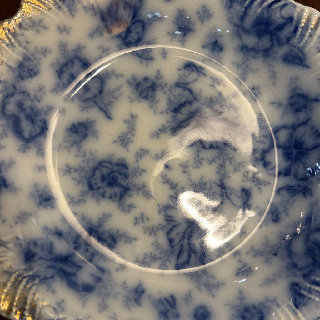 Antique Warwick China co, Serving bowl, Floral with gold detail. c.1890s 10''