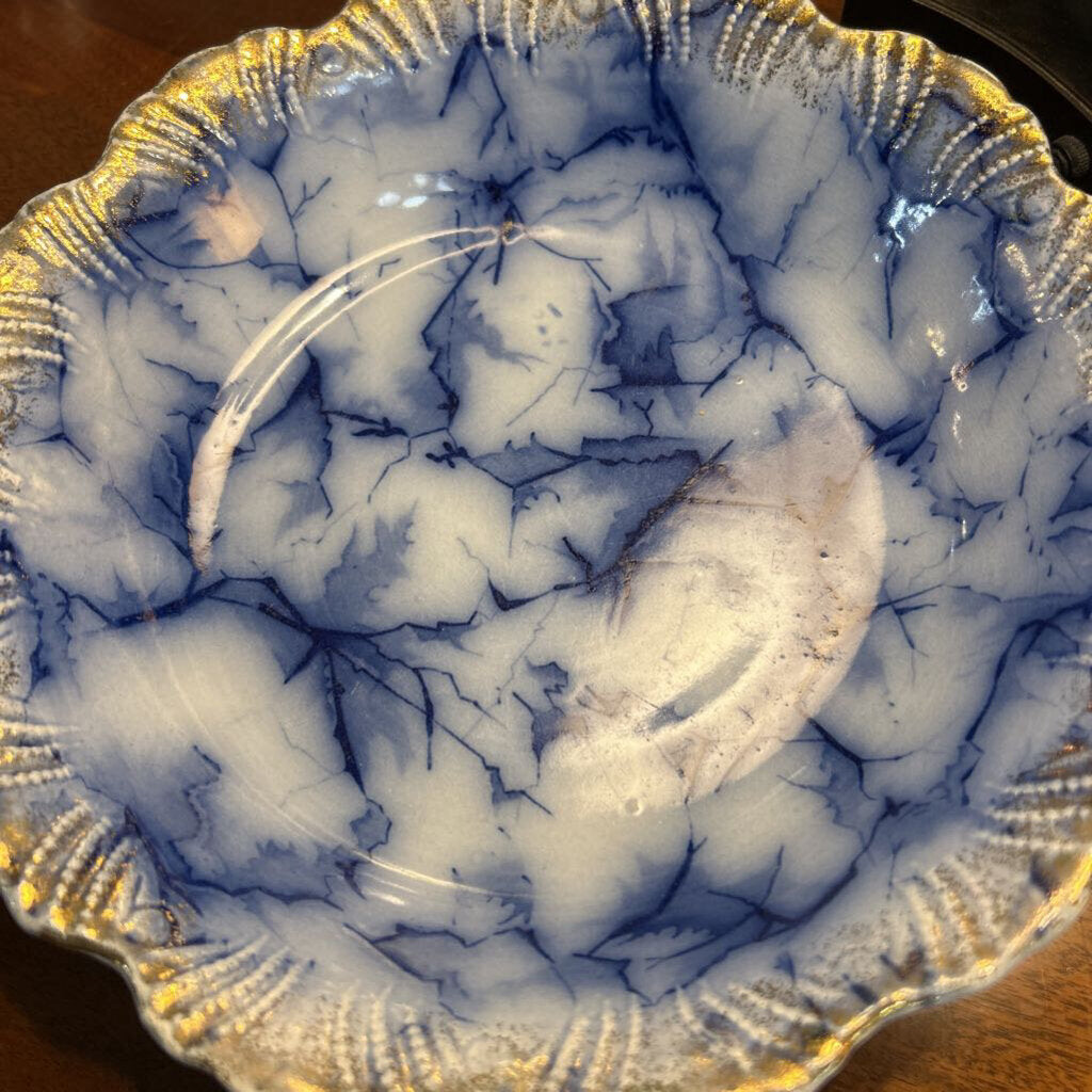 Antique Warwick China Co, 'cracked ice" c.1890s *as is* Serving Bowl 10''