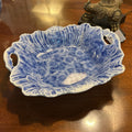 Antique Warwick China Co, Square scallop edge, Handles, Floral. c.1885 *as is*