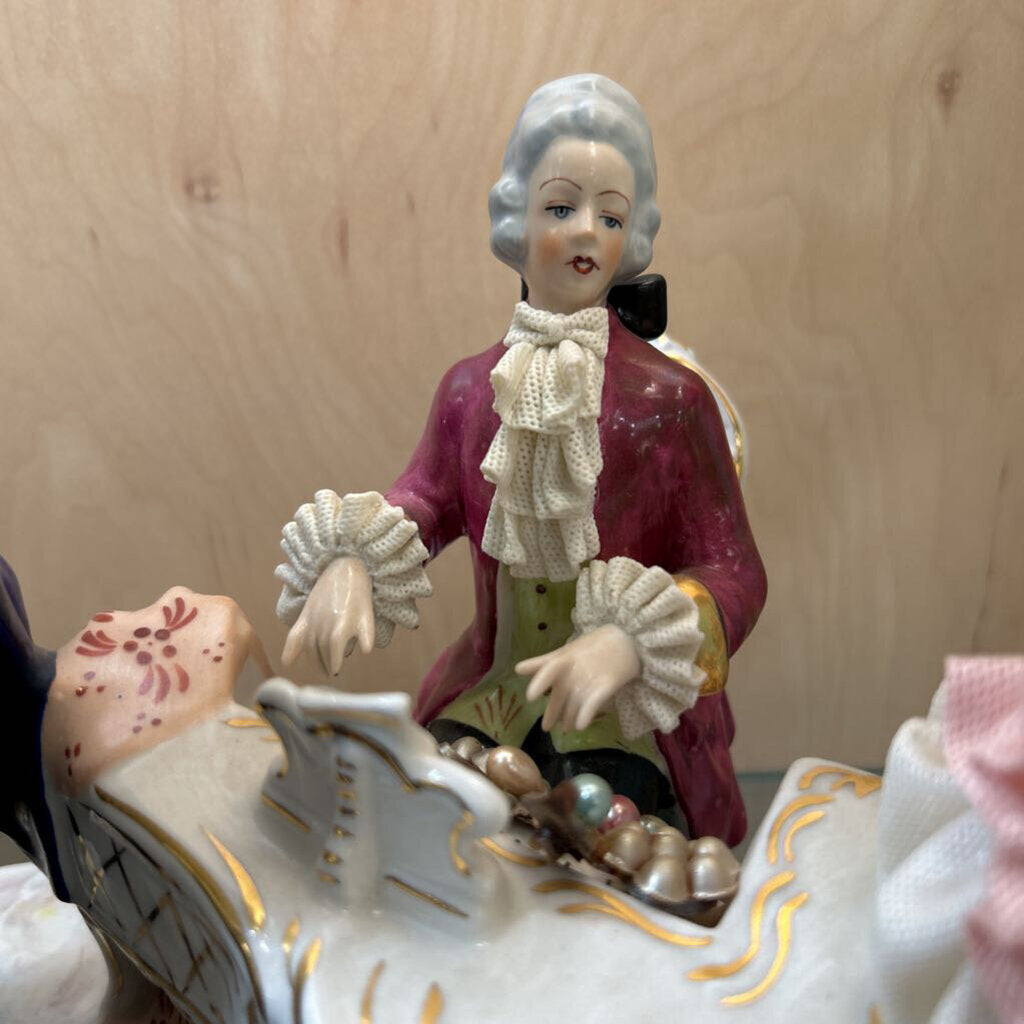 Sitzendorf Dresden Lace Porcelain Figurines Musical Group Musicians. c.1954-1970.