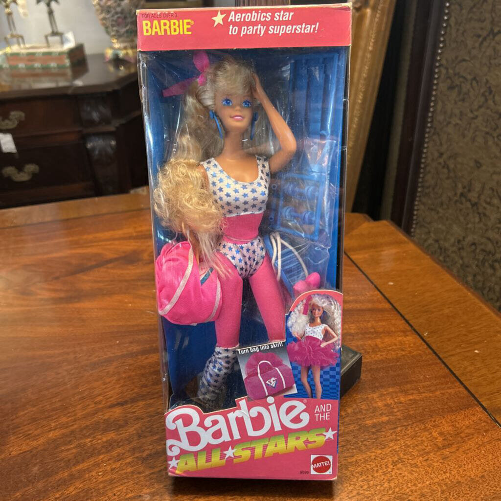 1989 Barbie Mattel *ALL STARS* Aerobic Workout (SEALED) Original box.