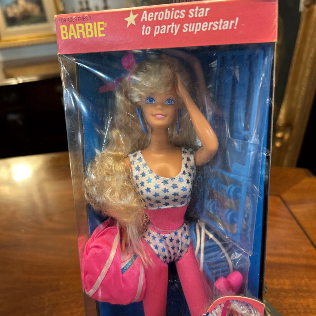 1989 Barbie Mattel *ALL STARS* Aerobic Workout (SEALED) Original box.