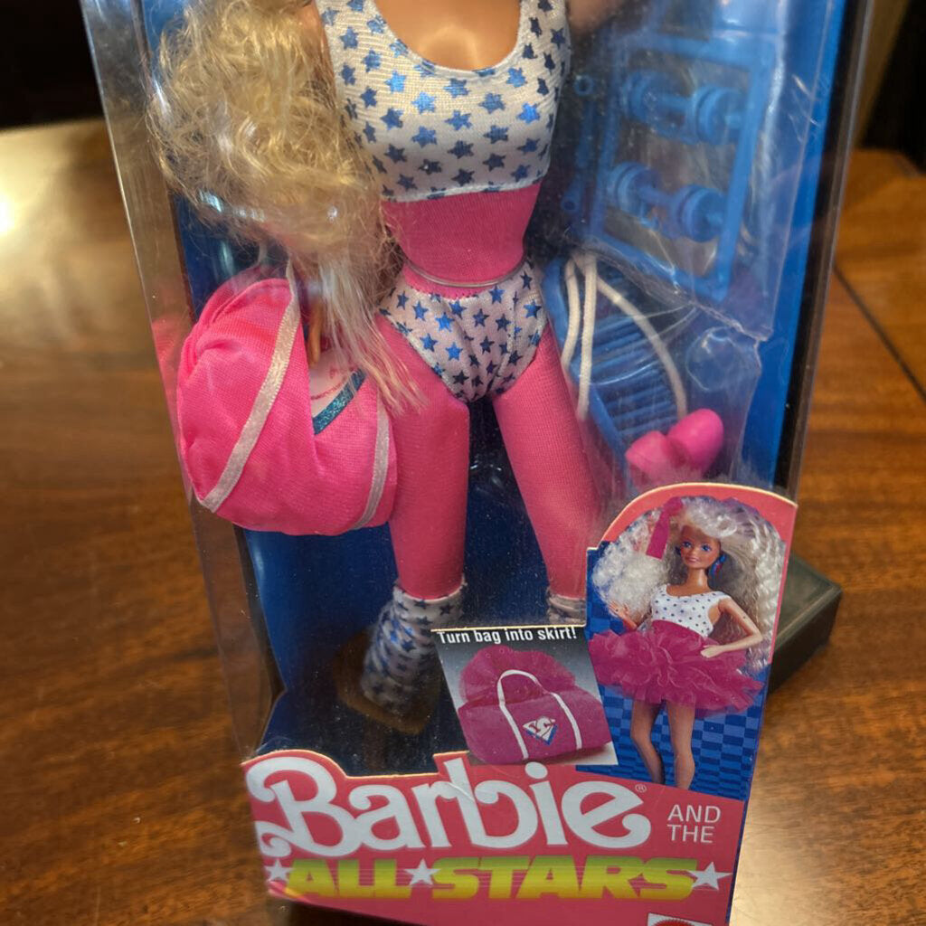 1989 Barbie Mattel *ALL STARS* Aerobic Workout (SEALED) Original box.