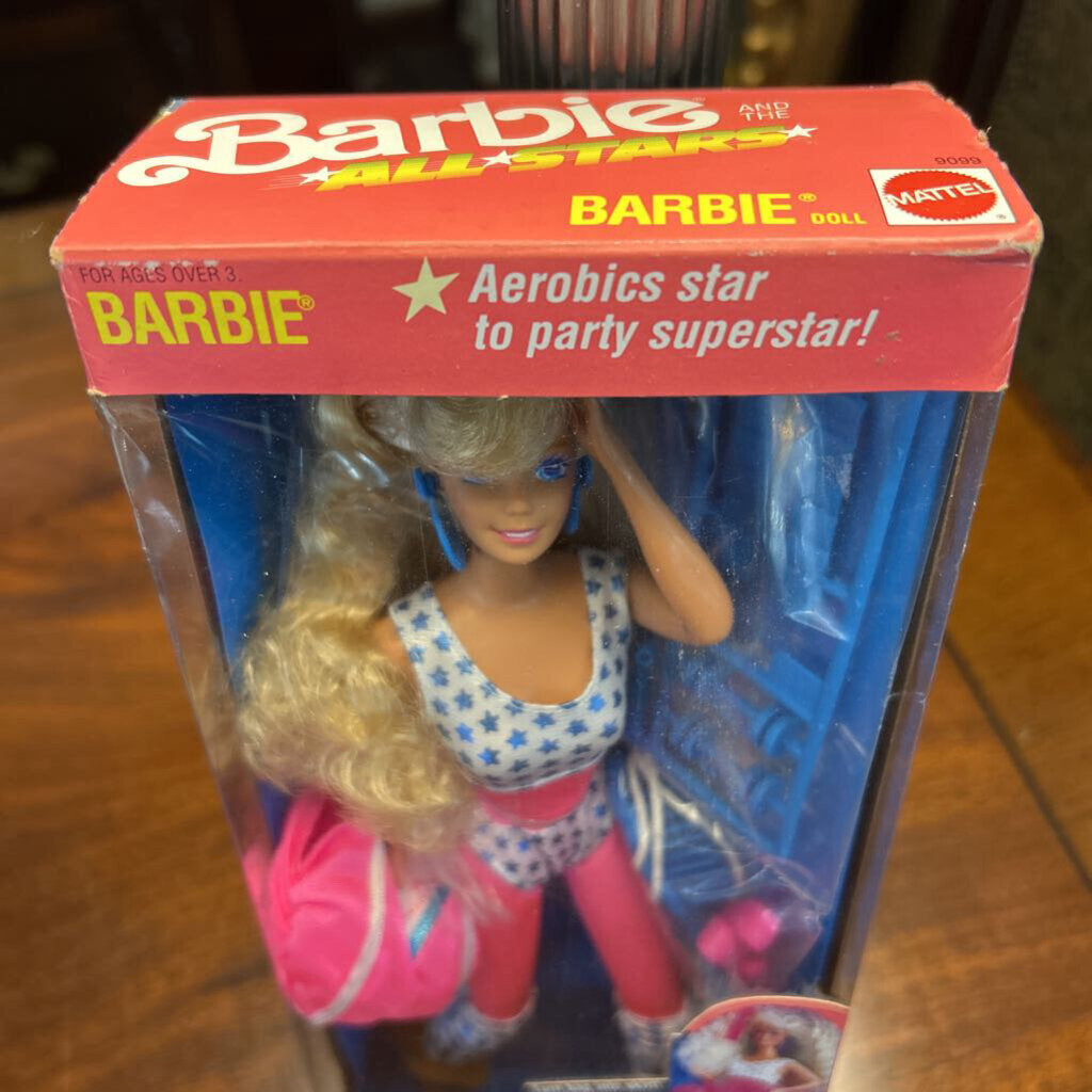 1989 Barbie Mattel *ALL STARS* Aerobic Workout (SEALED) Original box.