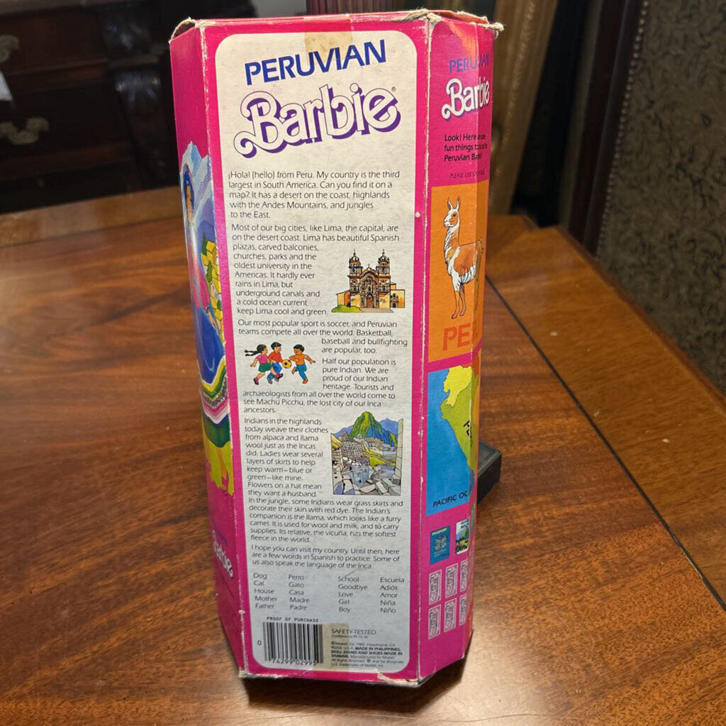 Peruvian Barbie, Mattel 1985 #2995 Original Box (sealed)