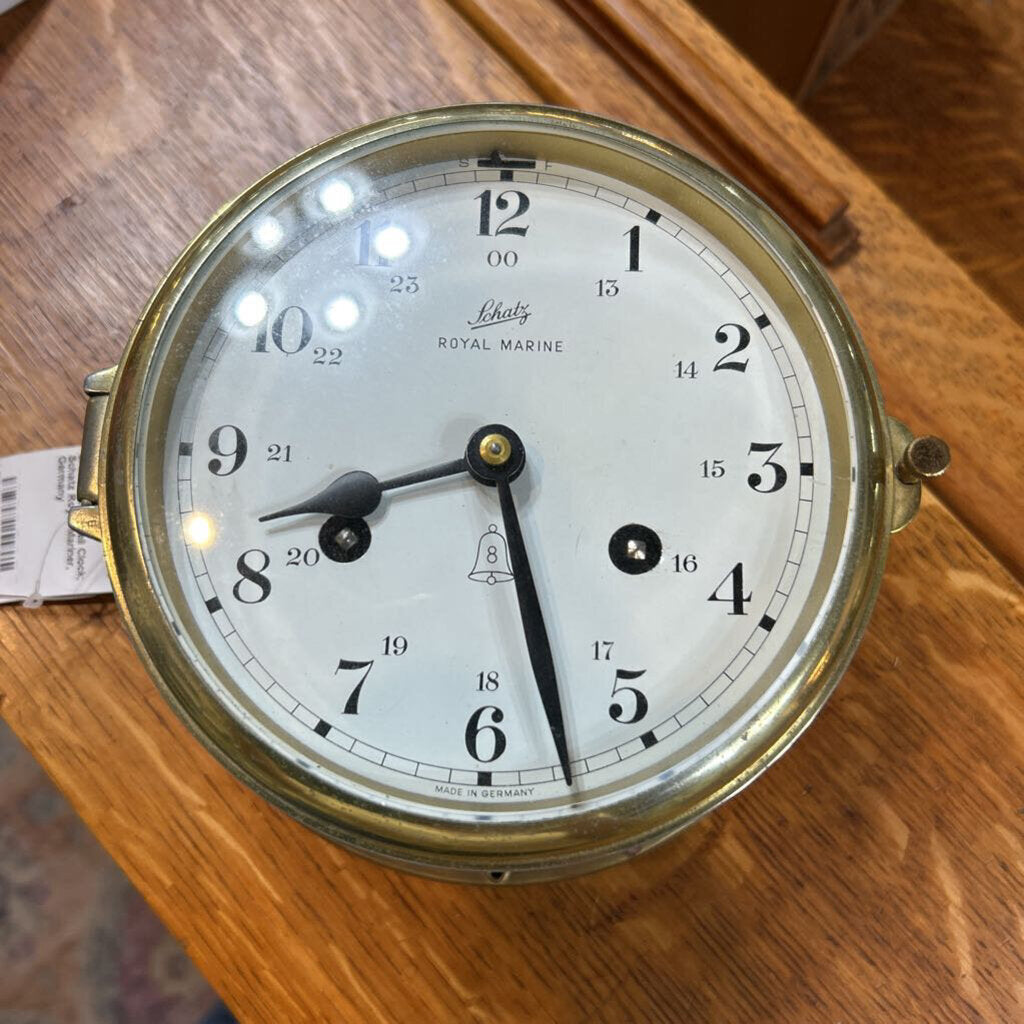 Brass Marine Bell Clock; Schatz Royal Mariner, Germany