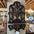 Hand carved oak wall shelves, pair, Hand-Carved, Folding Shelf.