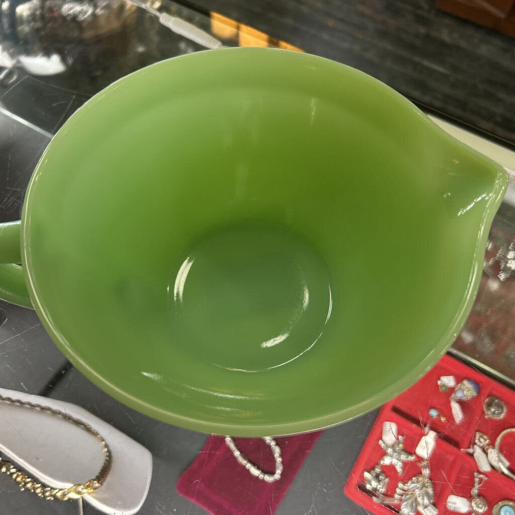 Vtg Fire King Jadeite Jadite Green Batter / Mixing Bowl with Spout & Handle