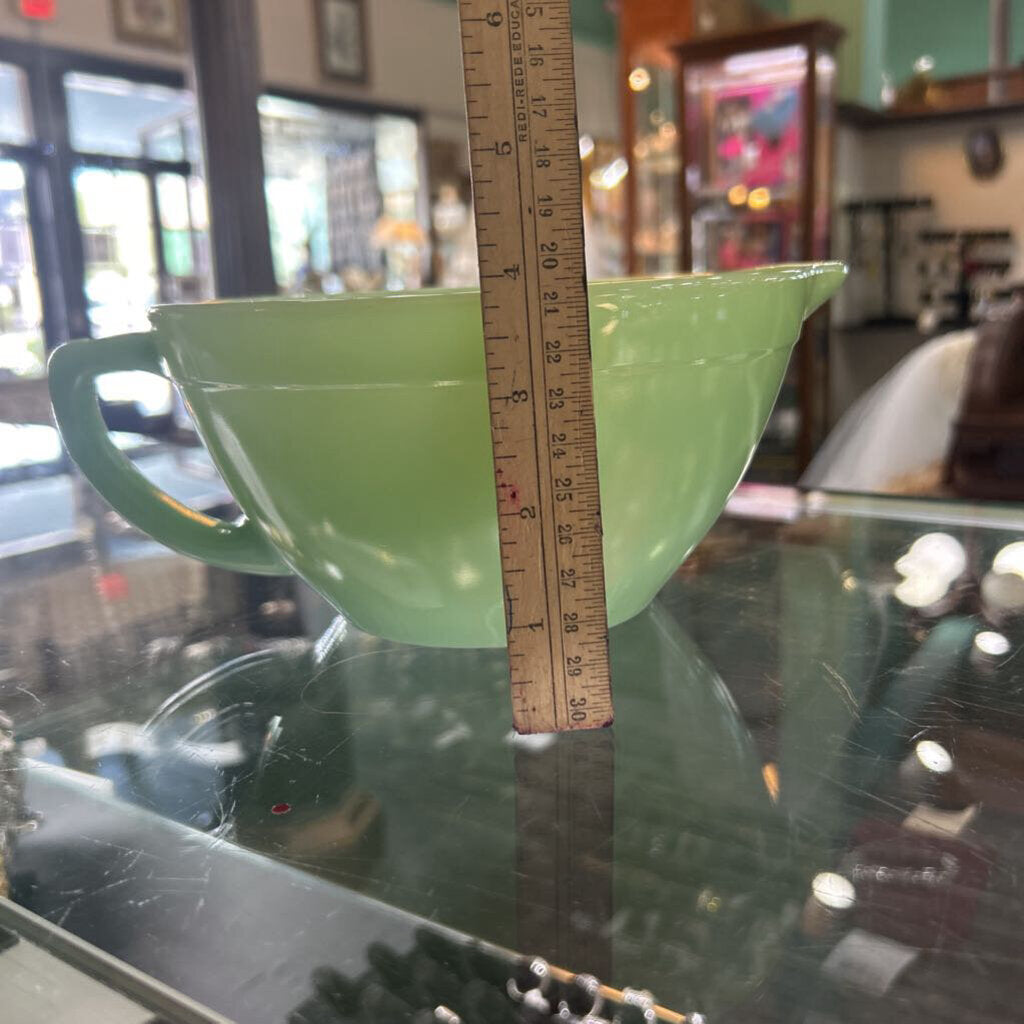 Vtg Fire King Jadeite Jadite Green Batter / Mixing Bowl with Spout & Handle
