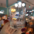 Vintage E&AB Neudenau hand engraved wildlife crystal Rocks/ Old Fashioned glasses; set of 6. Circa 1950-60