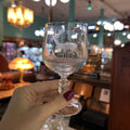 Vintage E&AB Neudenau hand engraved wildlife crystal Wine glasses; set of 7. Circa 1950-60