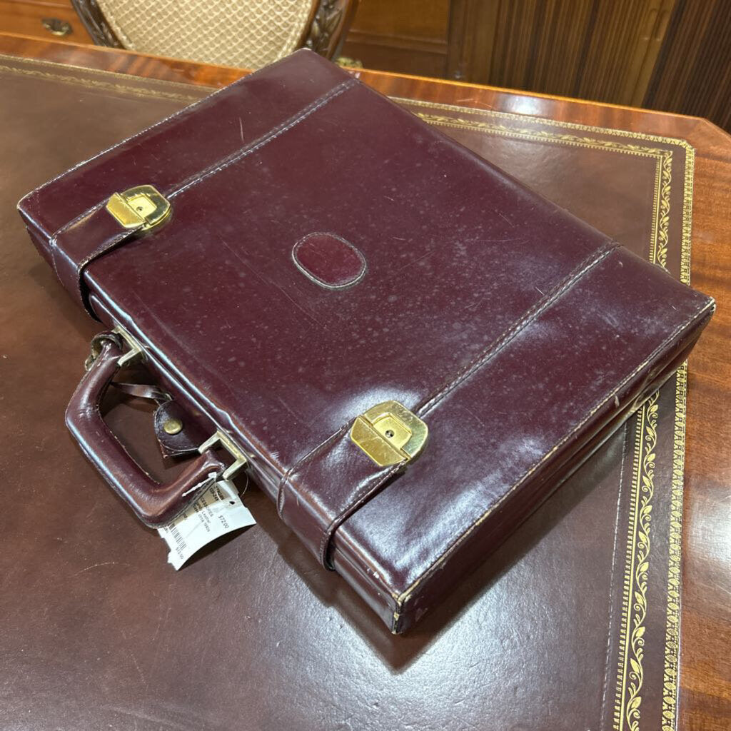 Burgandy Leather Briefcase; circa 1980s
