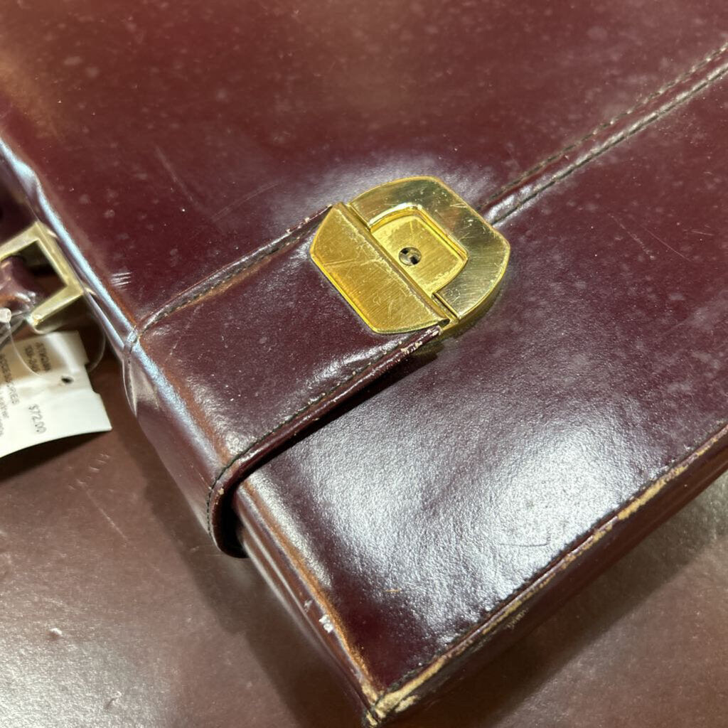 Burgandy Leather Briefcase; circa 1980s