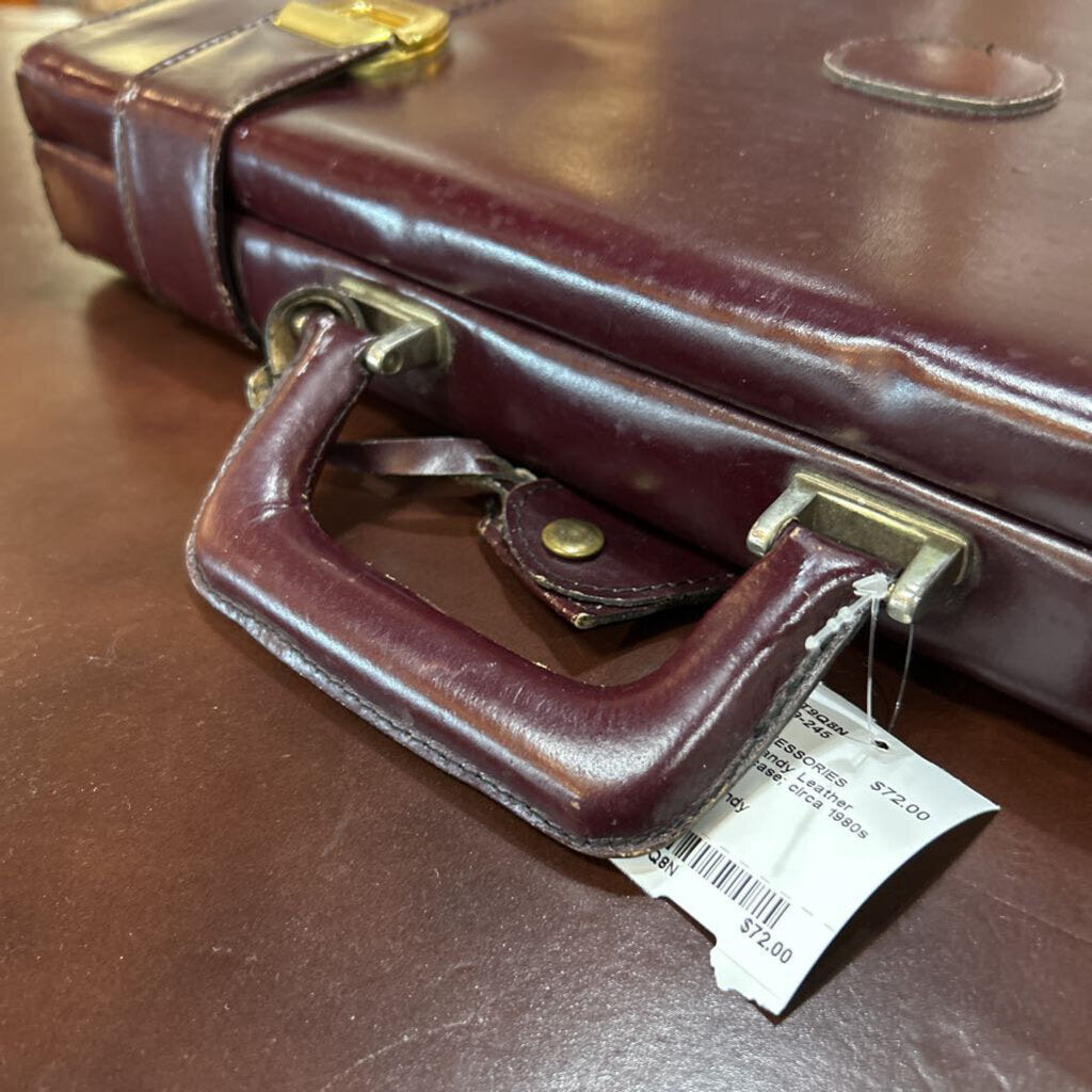 Burgandy Leather Briefcase; circa 1980s