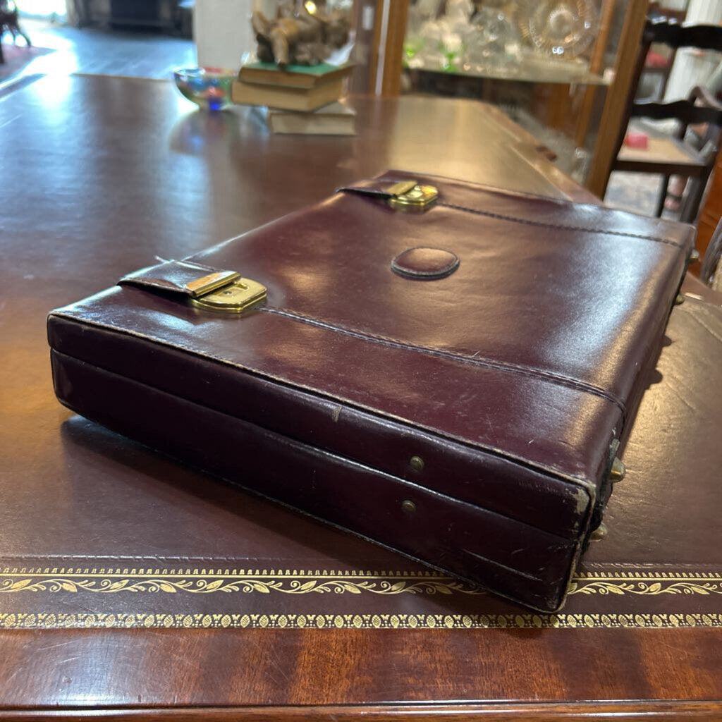 Burgandy Leather Briefcase; circa 1980s