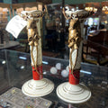 Vintage Porcelain Reindeer Candle Holders, set 2.