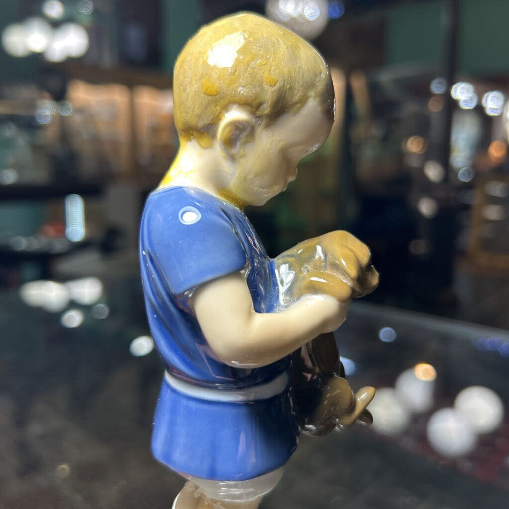 Danish Porcelain "ole Holding His Puppy" #1747 6.75'