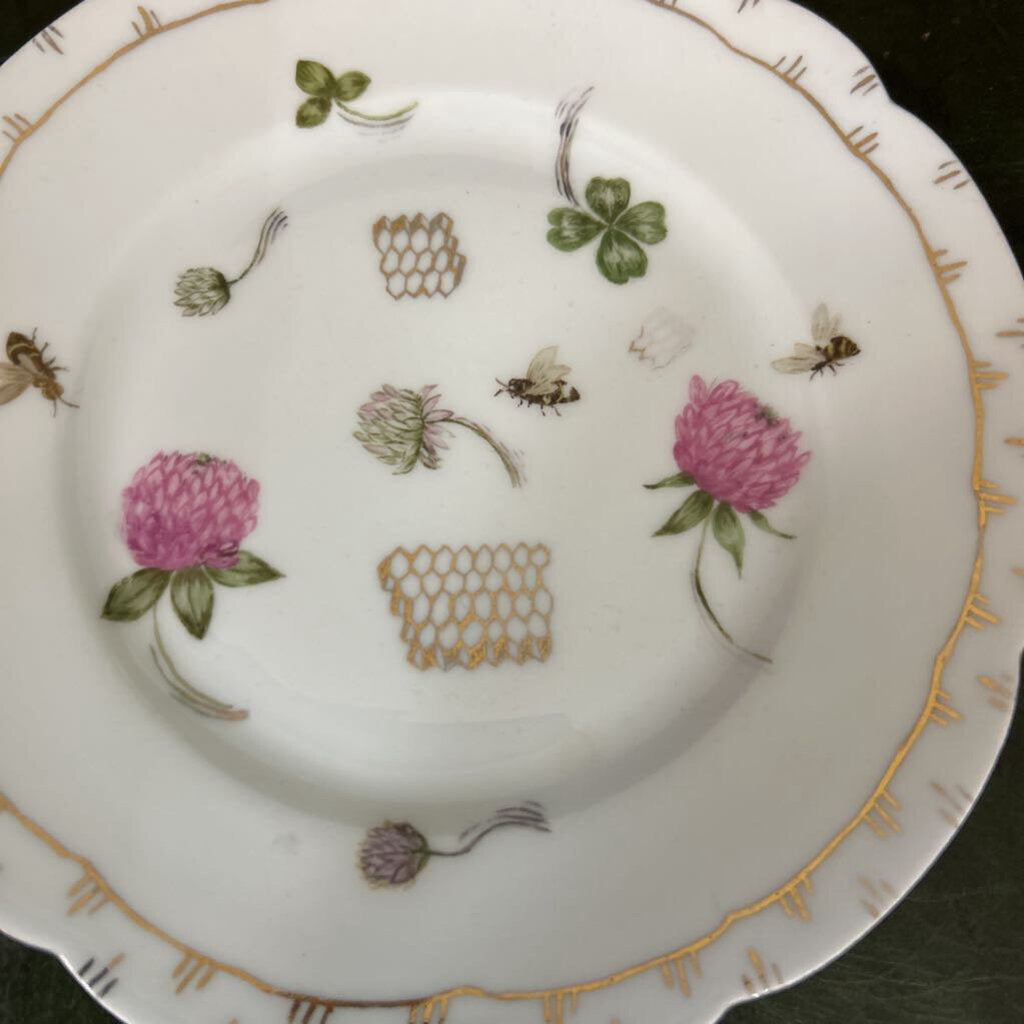 Haviland & Co. Limoges France. c.1880s Floral Honeycomb bees.