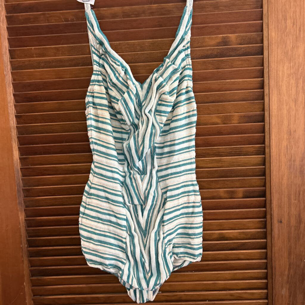 Striped Chevron 1-Piece Swimsuit c.1950s