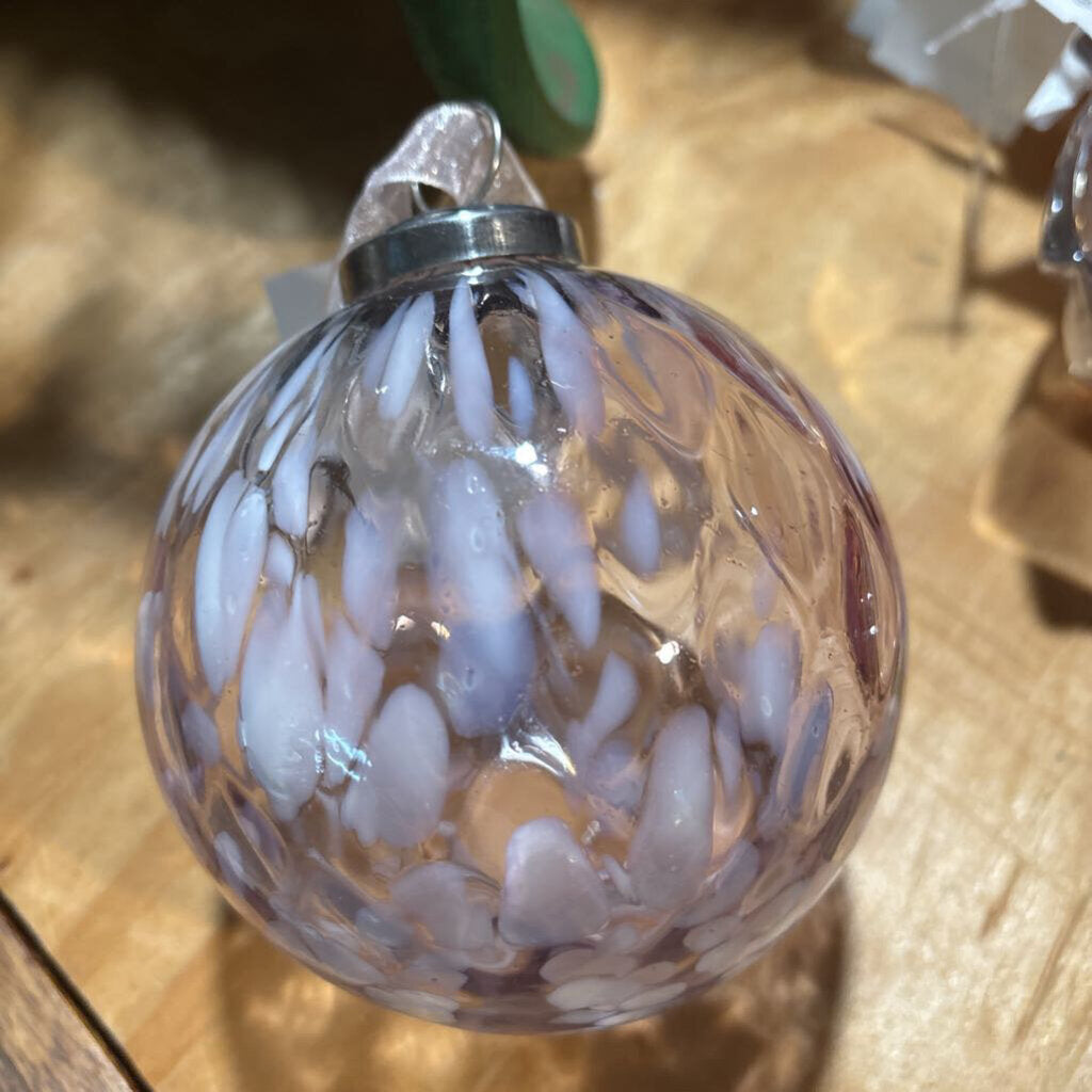 Pink optic glass confetti orniment