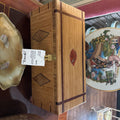 Handcrafted wood-inlay decorative box, Natural stone design.