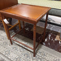Vintage Mid-Century Modern Faux Bamboo Wood Side Table.