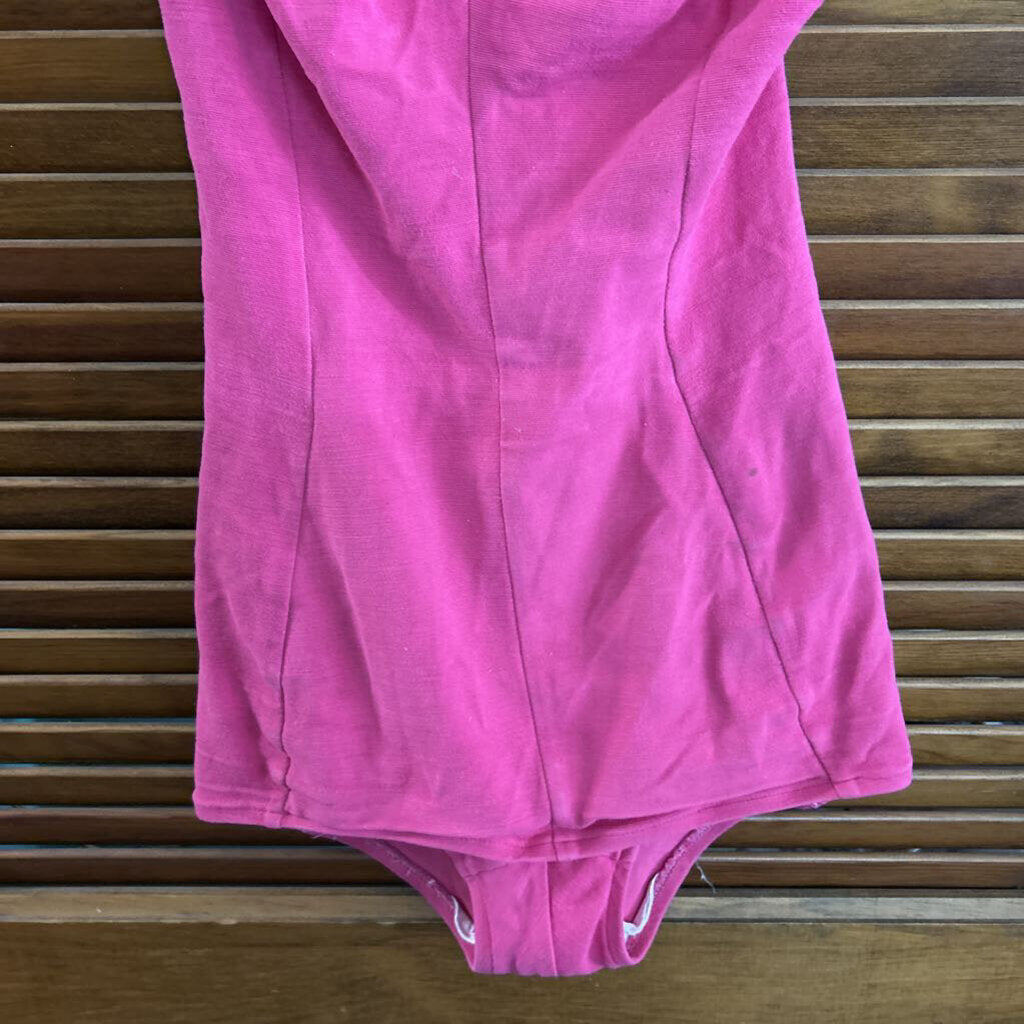 Vintage 1950s Solid Hot pink "Cole of California Original" bullet-bust one-piece swimsuit, adjustable straps, back zipper.