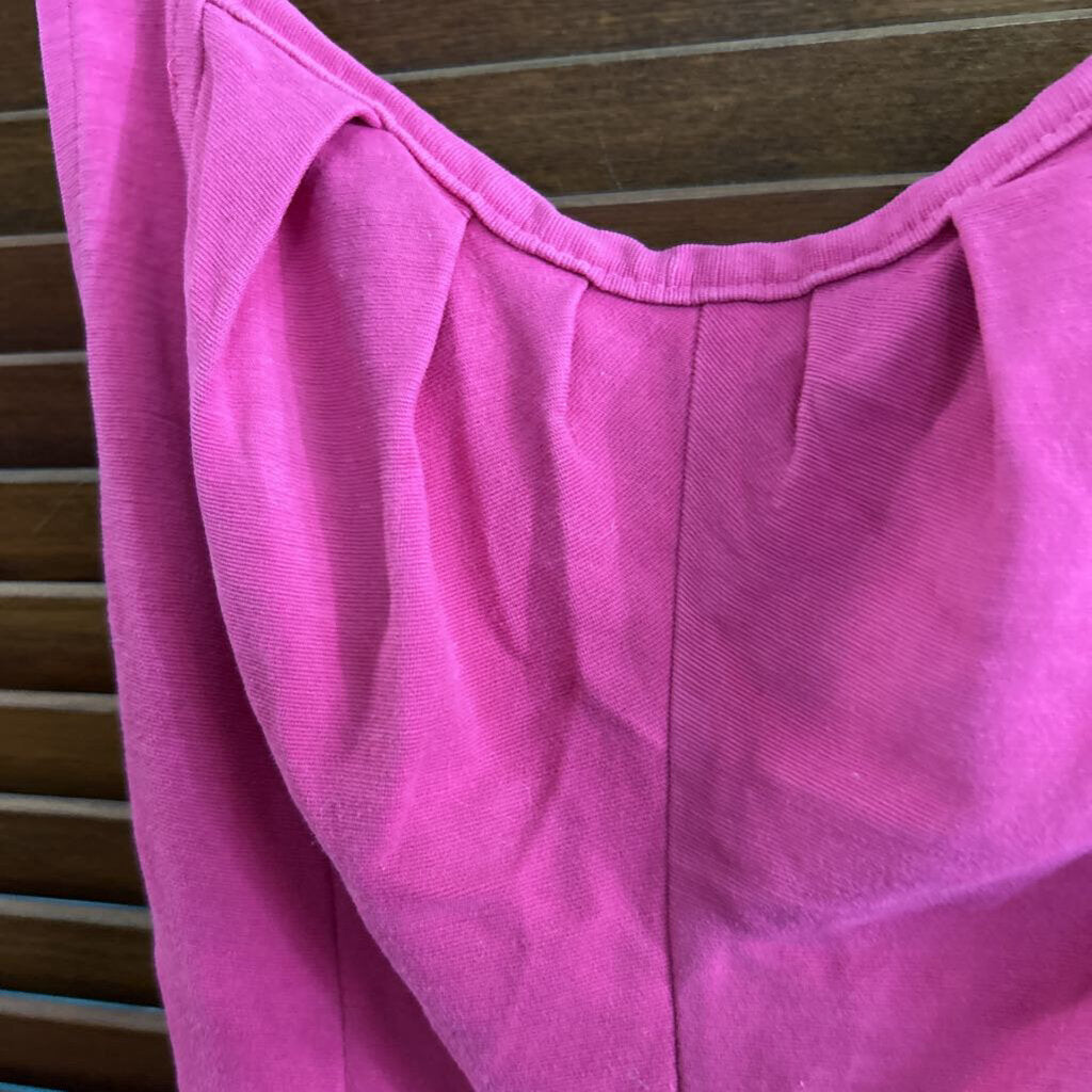 Vintage 1950s Solid Hot pink "Cole of California Original" bullet-bust one-piece swimsuit, adjustable straps, back zipper.
