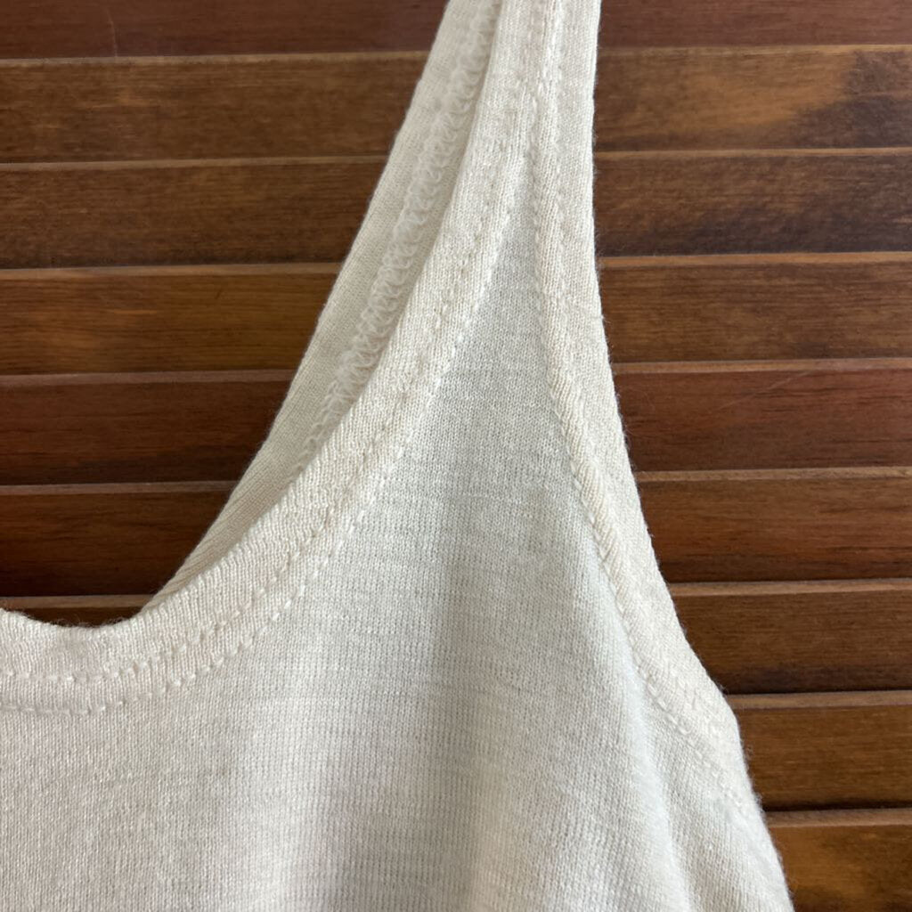 1930s Gantner Cream Ribbed Wool Swimsuit, Rare San Francisco Label. *as is*