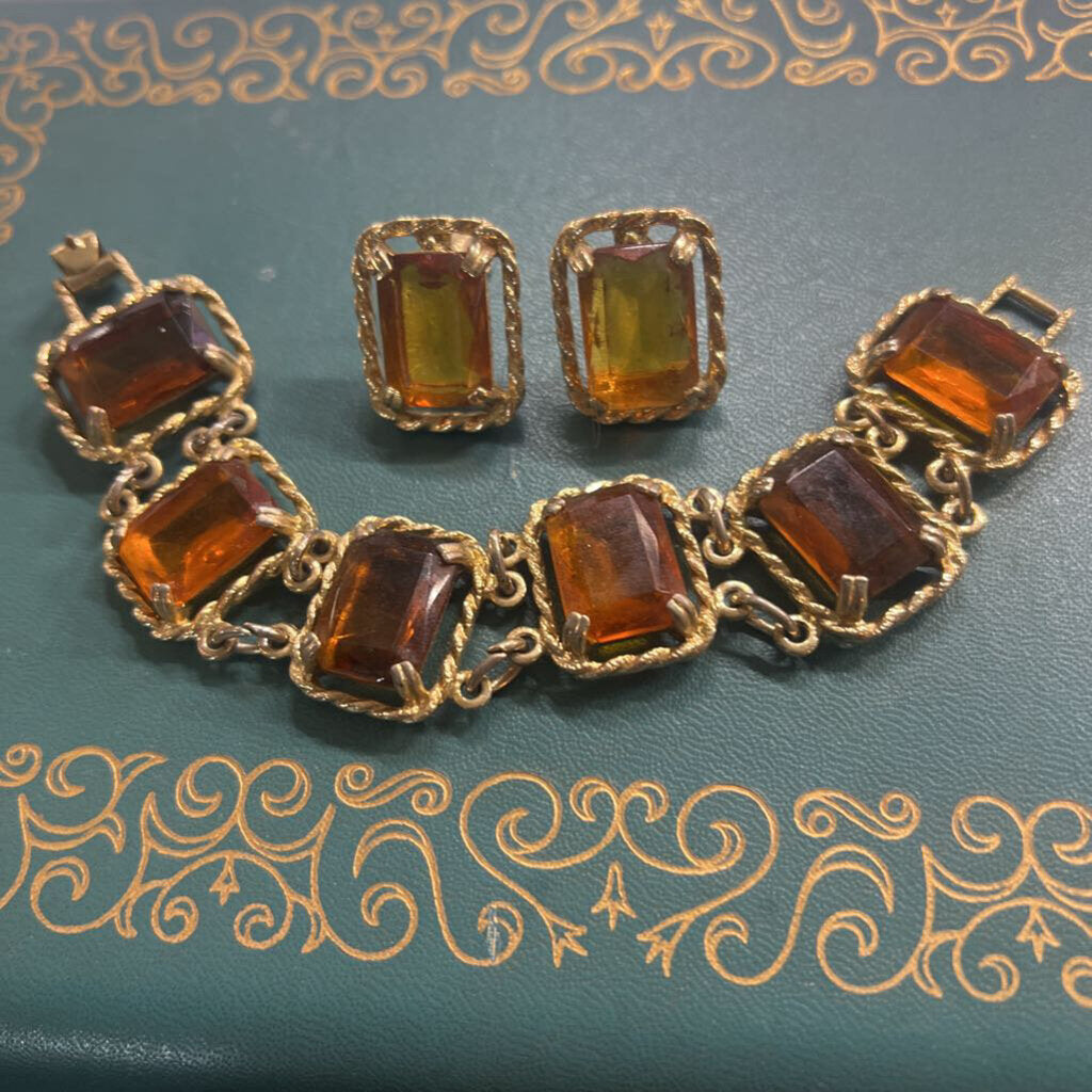 "Wild Honey" Bracelet/Earrings set c.1972