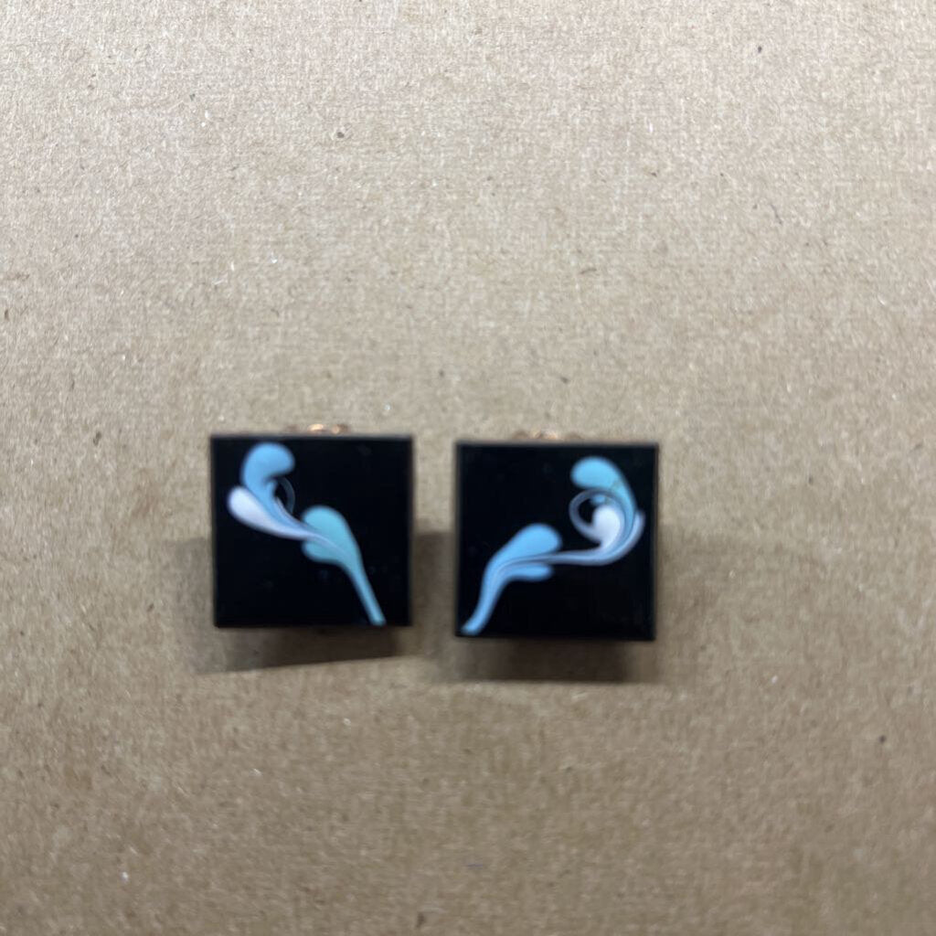 Vintage Enamel Clip Earrings c.1960s