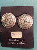 Sterling Flower Clip On Earrings