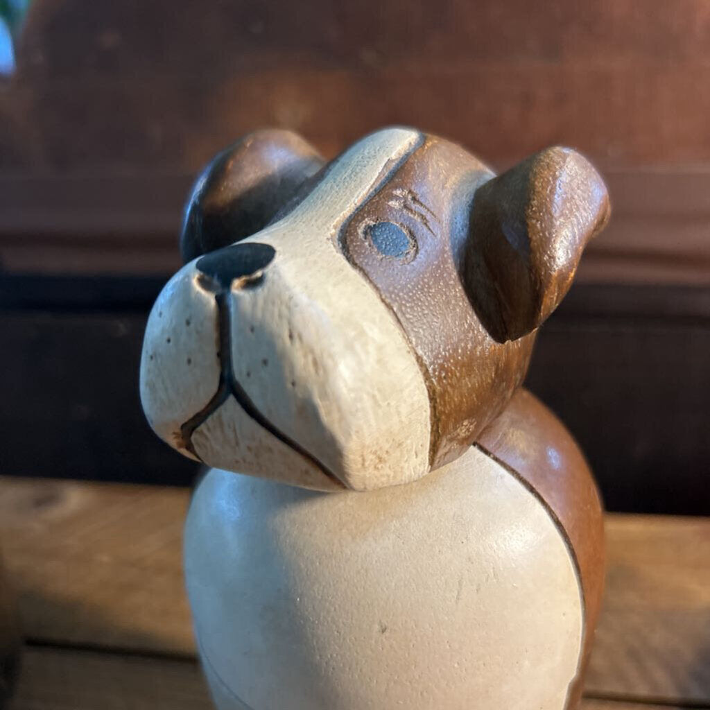 Wood bobble head dog cannister