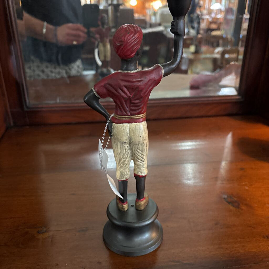 Cold painted bronze Blackamoor candlestick
