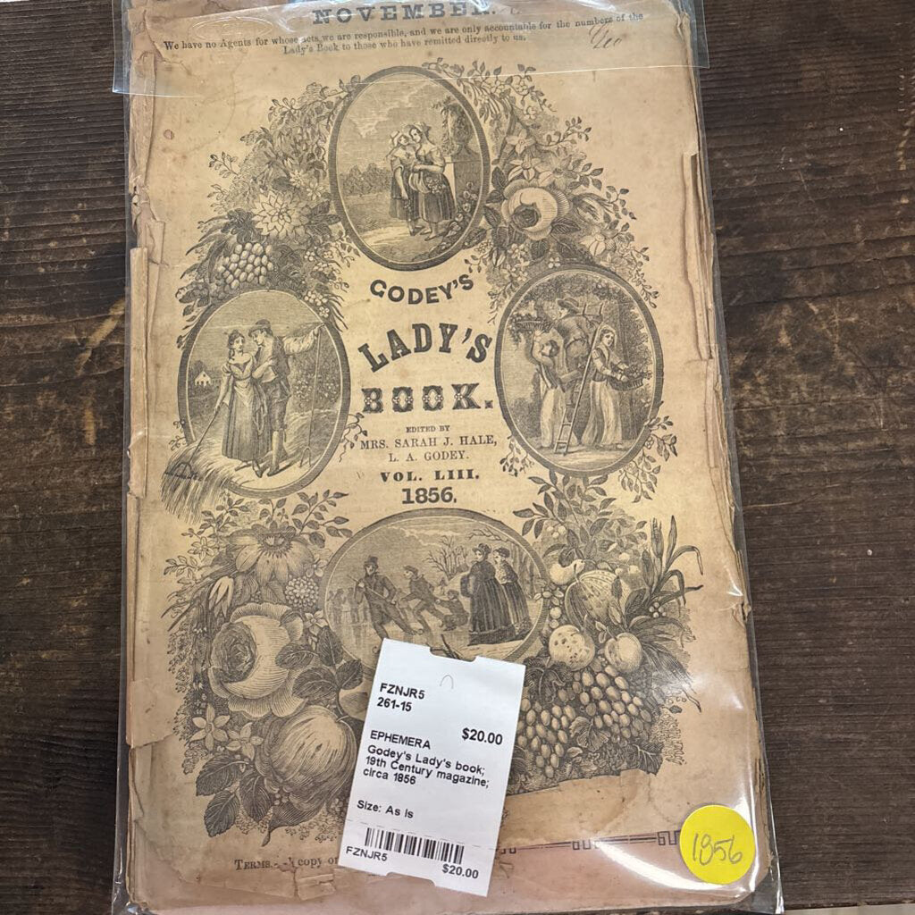 Godey's Lady's book; 19th Century magazine; circa 1856