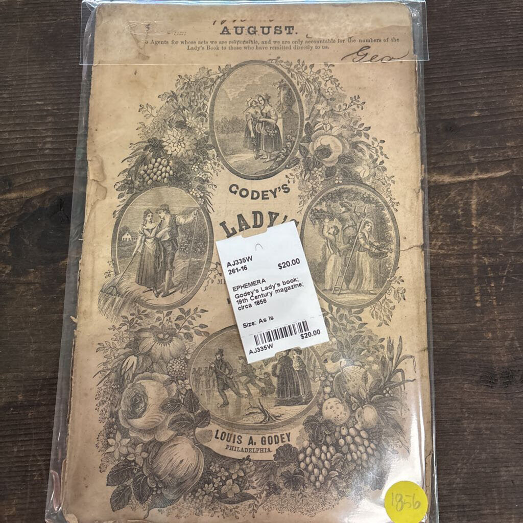 Godey's Lady's book; 19th Century magazine; circa 1856