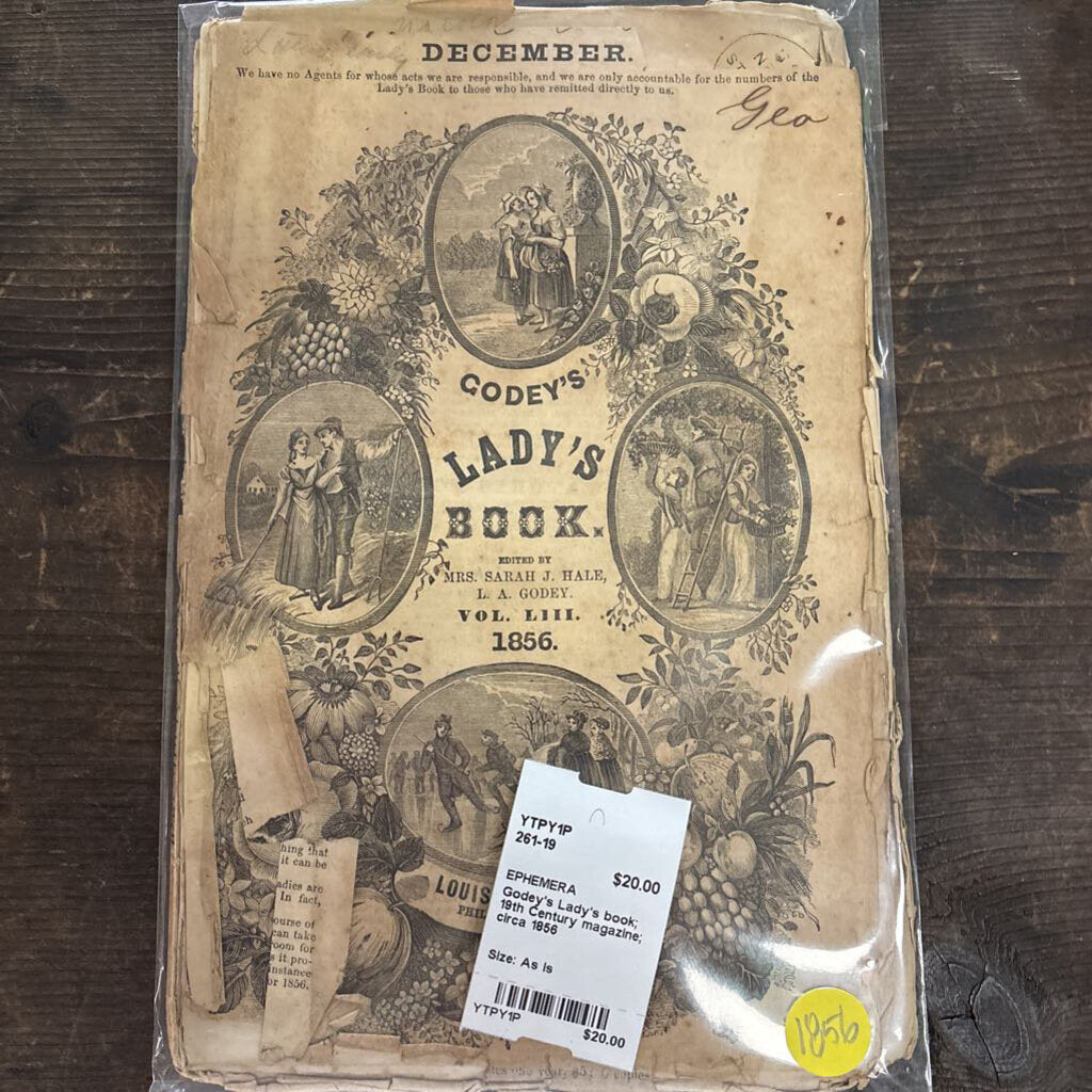Godey's Lady's book; 19th Century magazine; circa 1856