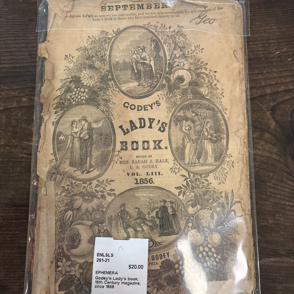 Godey's Lady's book; 19th Century magazine; circa 1856