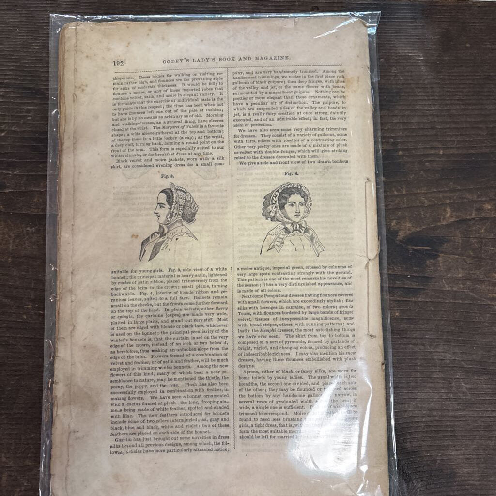 Godey's Lady's book; 19th Century magazine; circa 1856