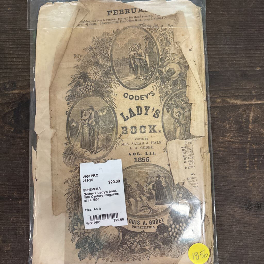 Godey's Lady's book; 19th Century magazine; circa 1856