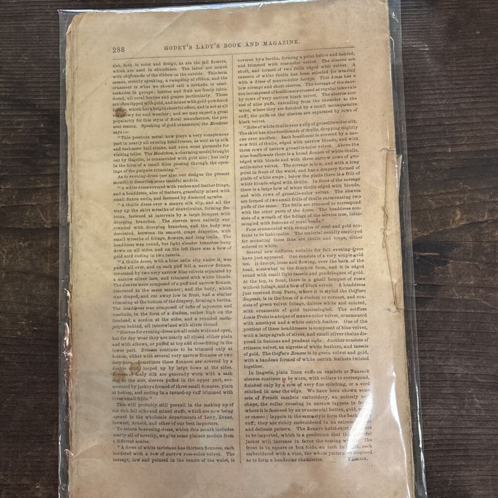 Godey's Lady's book; 19th Century magazine; circa 1860