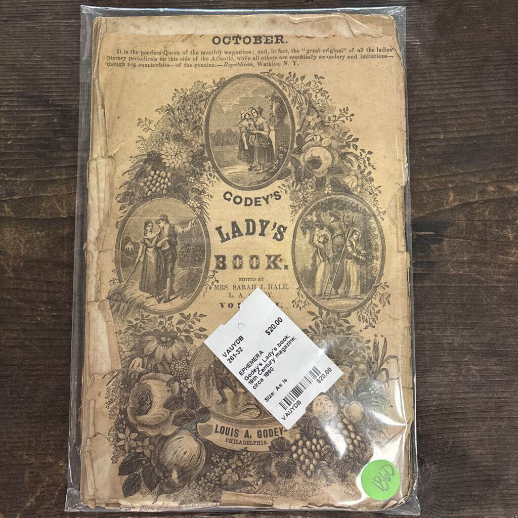 Godey's Lady's book; 19th Century magazine; circa 1860