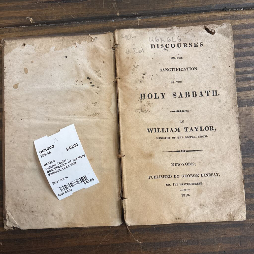 William Taylor- Sanctification of the Holy Sabbath; circa 1813