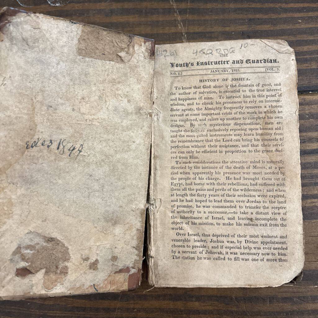 The Youths Instructor and Guardian: History of Joshua; Circa 1825