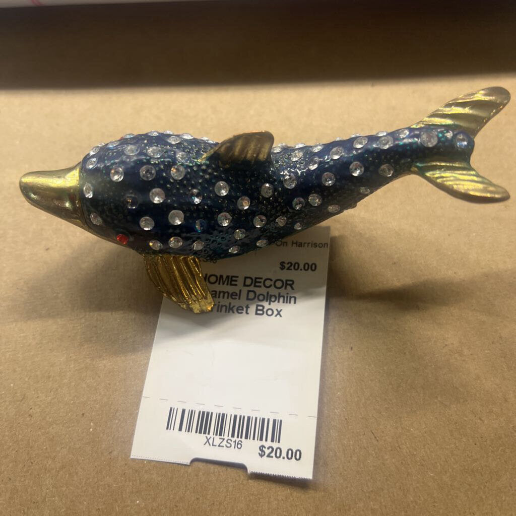 Enamel Dolphin Trinket Box