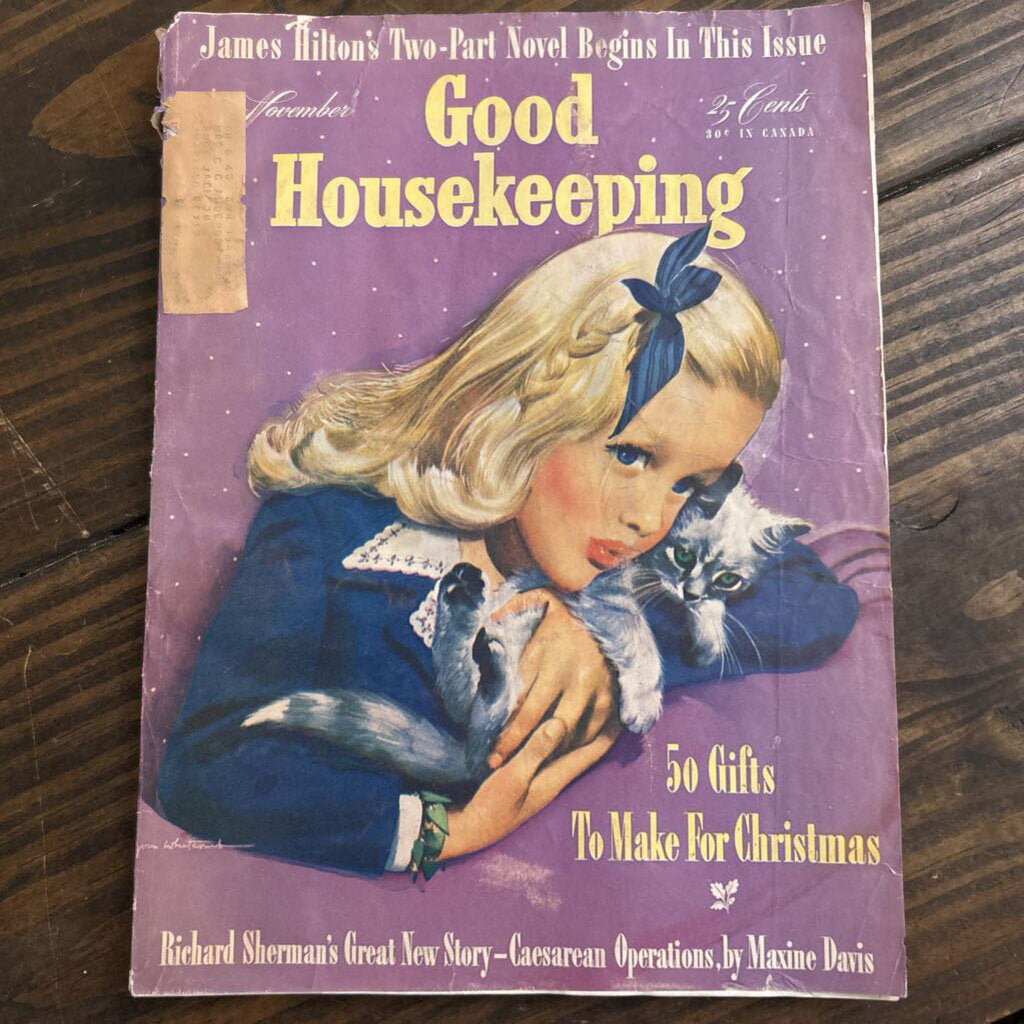 Good Housekeeping, November- Girl Holding Cat (as is)