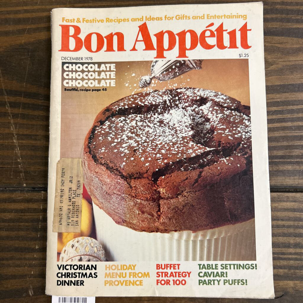 Bon Appetit, December 1978- Chocolate
